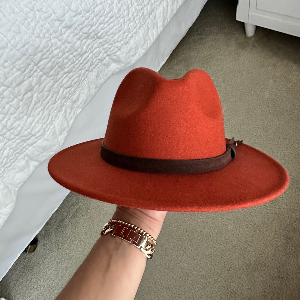 Orange fashion hat fall season